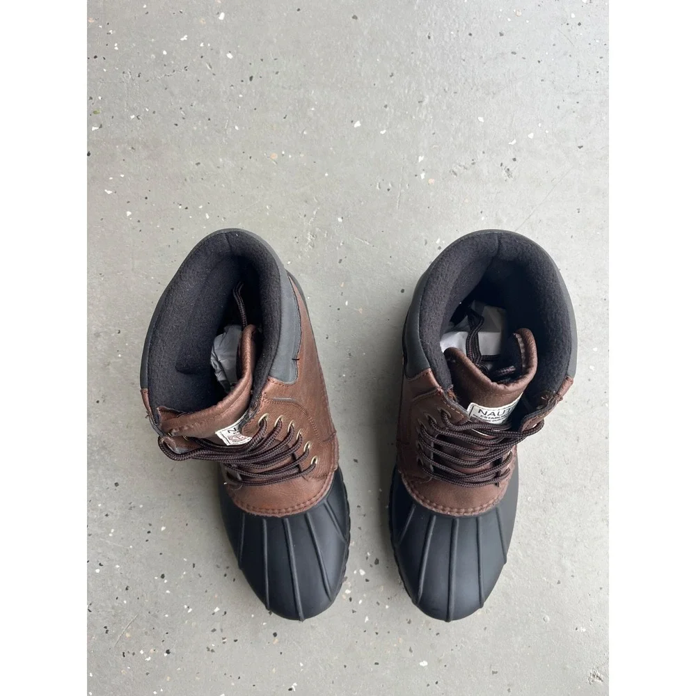 Nautica Channing Waterproof Duck Boots Mens 13 Brown Lace Up Insulated